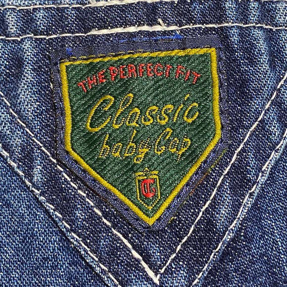 NWT Baby Gap Vintage Denim Overalls Dark Blue Size 3-6 Months - Picture 3 of 4